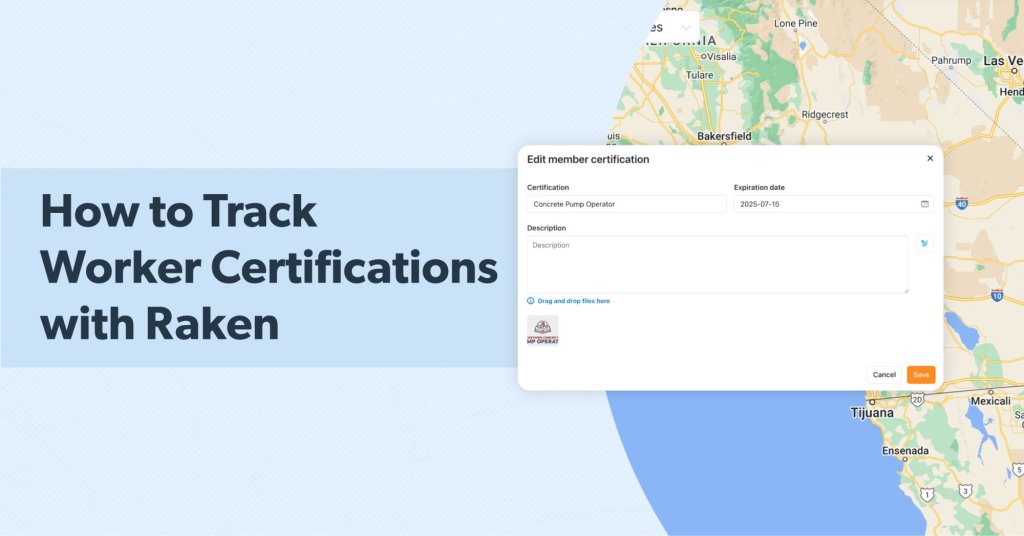 How to track worker certifications in Raken.