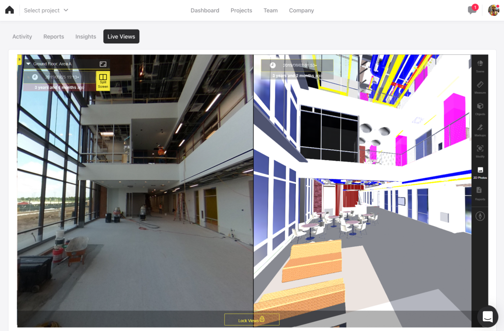 HoloBuilder integration in Raken web app.