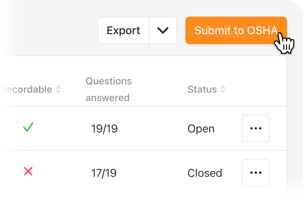 Raken submit to OSHA button in incident capture app.