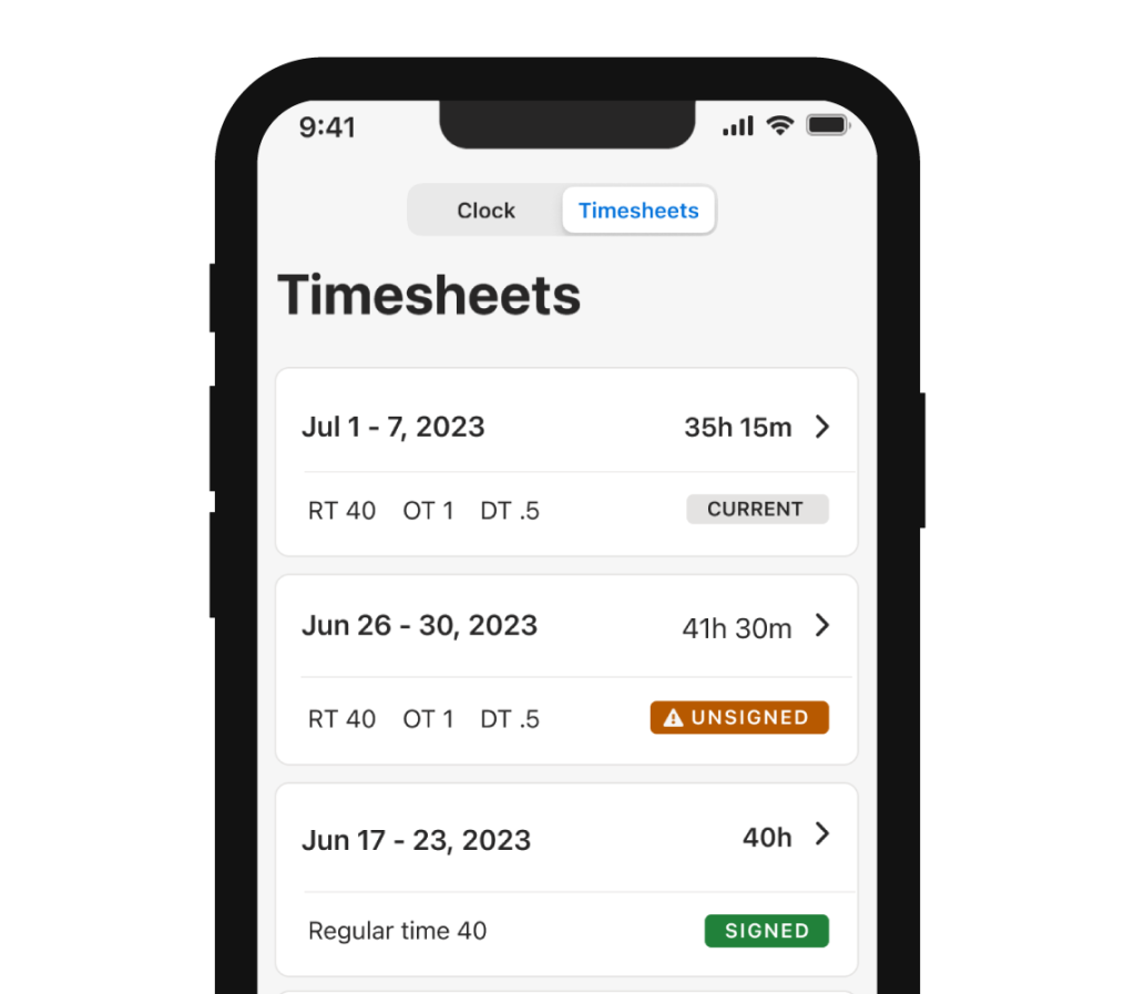 construction timesheet app.