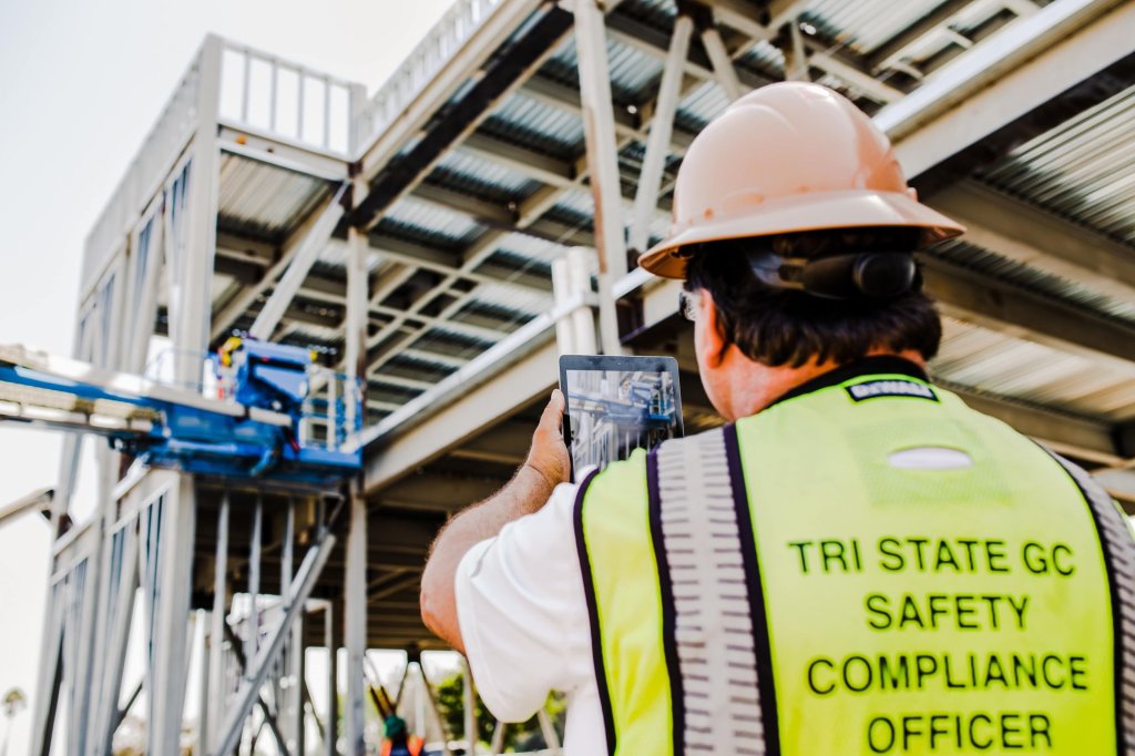 Tri State General Contractor taking photo on jobsite.