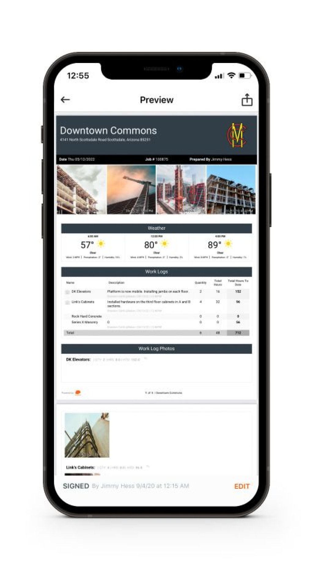 Raken daily construction report app.